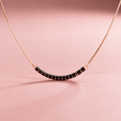 Rose Gold Plated Silver Arc Mangalsutra