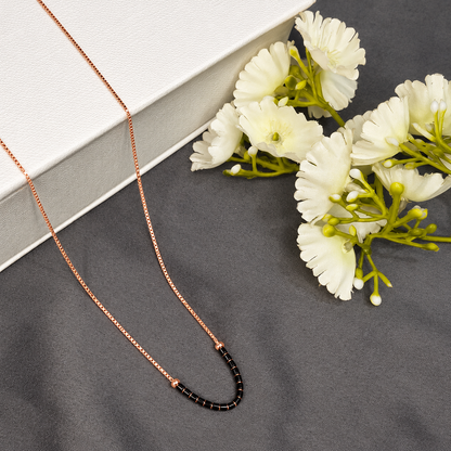 Rose Gold Plated Silver Arc Mangalsutra