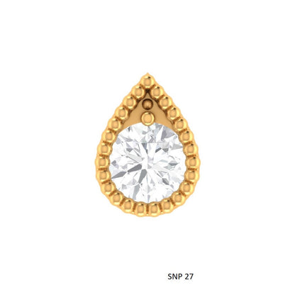 Lab Grown Diamond Mono Stone Pear Stud for Nose & Ear piercing