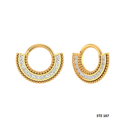 14K Solid Gold Channel Set Diamond Septum Nose Ring