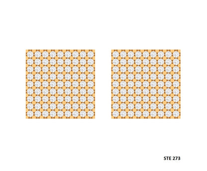 Unisex Pave Diamond Set Square Earrings