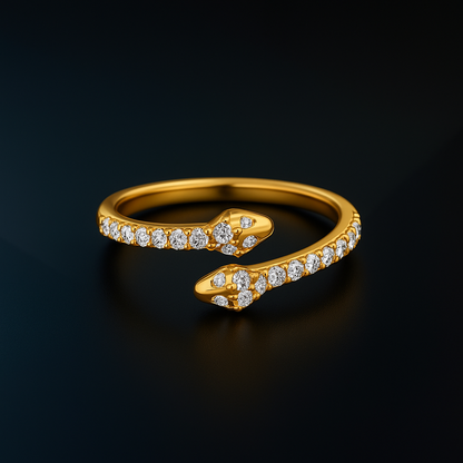 Dual Head Lab Grown Diamond Snake Ring