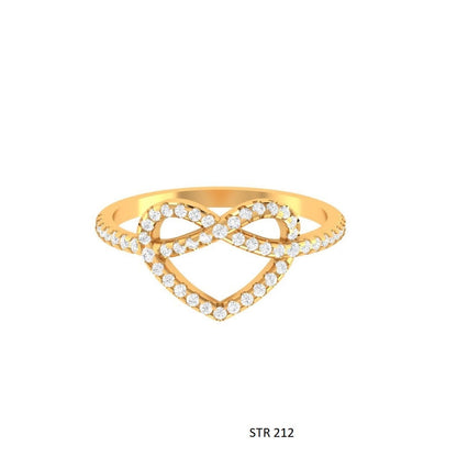 Solid Gold LAB Diamond Infinity Heart Ring