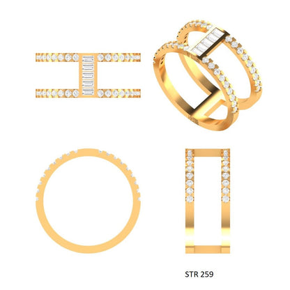 Baguette Lab Diamond Dual Band Ring