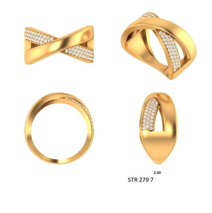 Lab Diamond Criss Cross Diamond Twist Ring