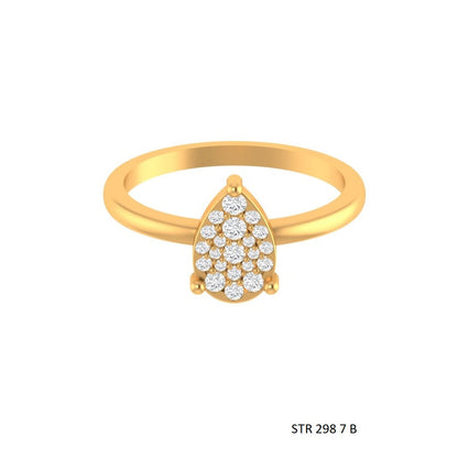 Pear Shape Lab Diamond Cluster Wedding Proposal Ring