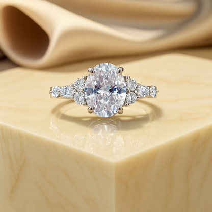 2.00 Ct Oval Cut Lab Grown Diamond Wedding Proposal Ring