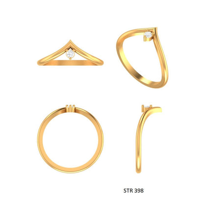 Lab Diamond Mono Stone Deep V Ring