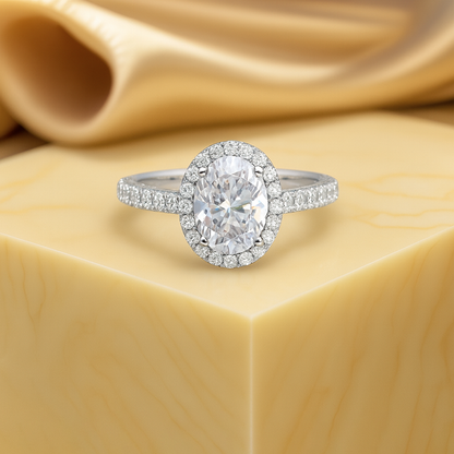 1.00 Ct IGI Certified Oval Cut White Gold lab Grown Diamond Engagement Ring