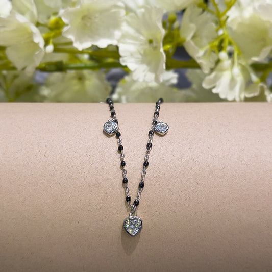 Silver Heart Glow Mangalsutra
