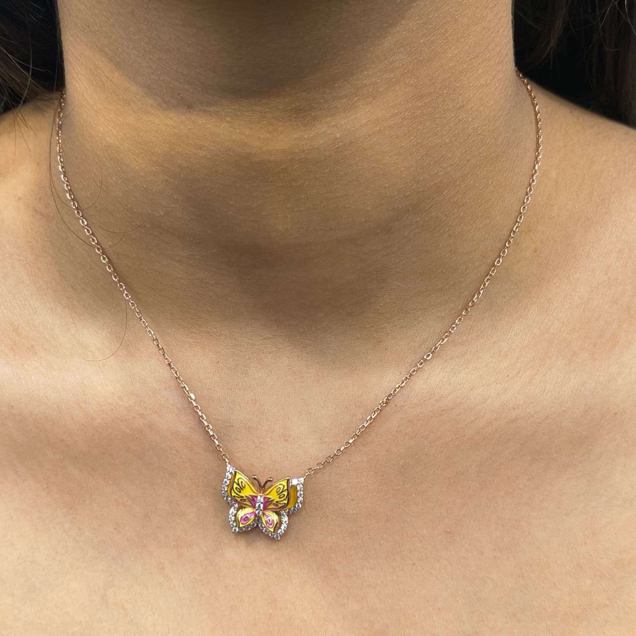 Rose Gold Plated Monarch Pendant