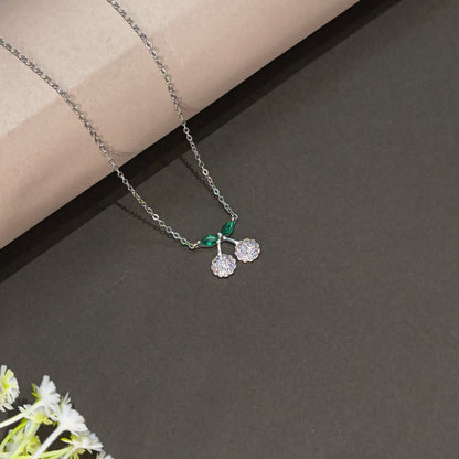 Silver Cherry Necklace