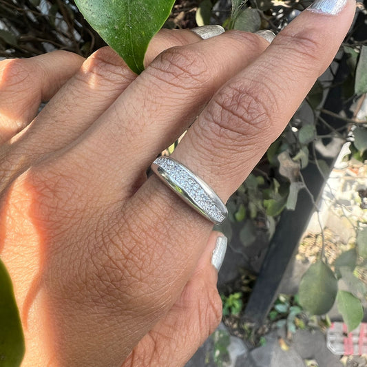 Silver Aura Line Ring