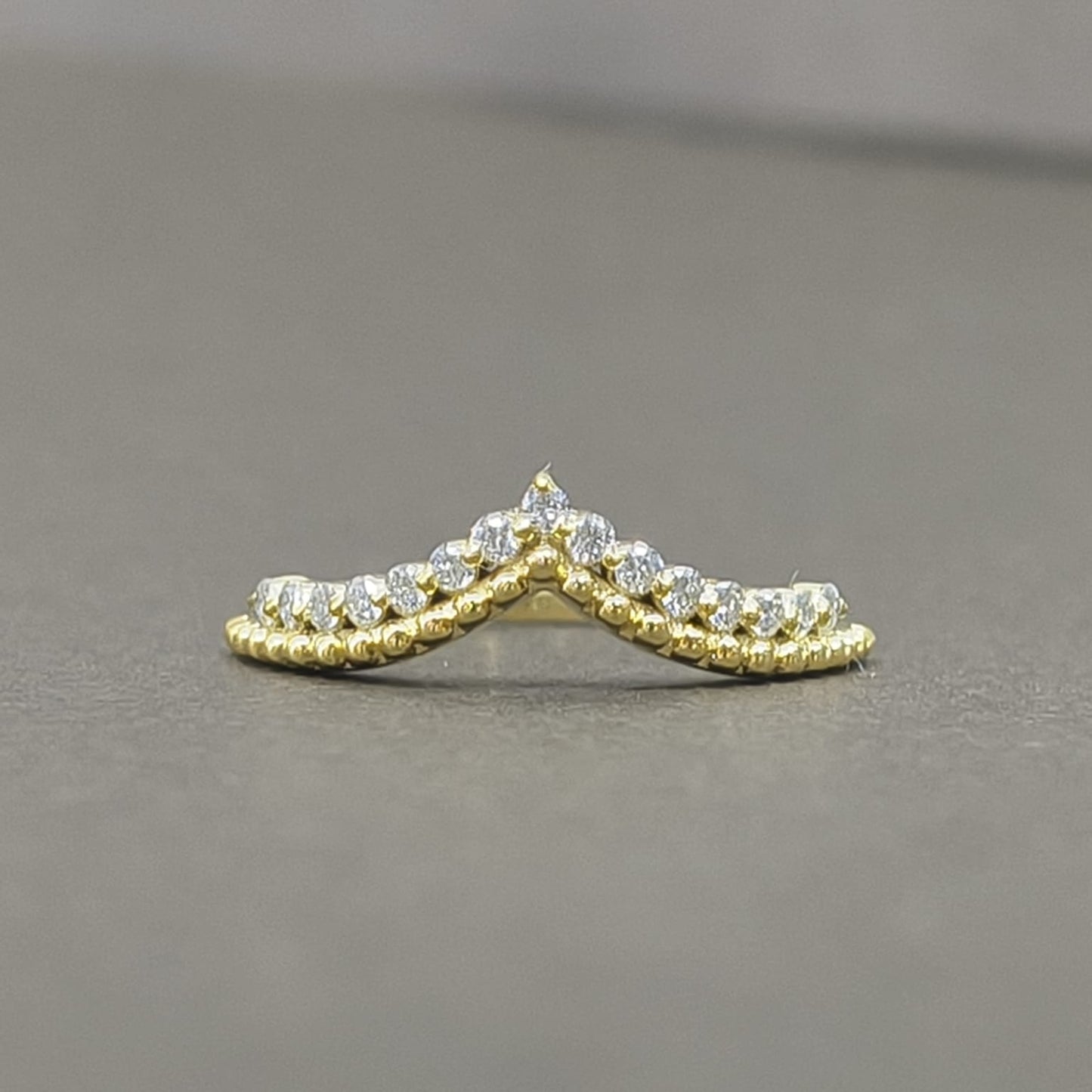 Gold Wave Crest Lab Grown Diamond Ring