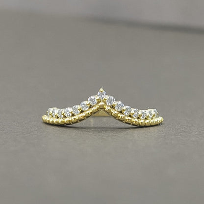 Gold Wave Crest Lab Grown Diamond Ring