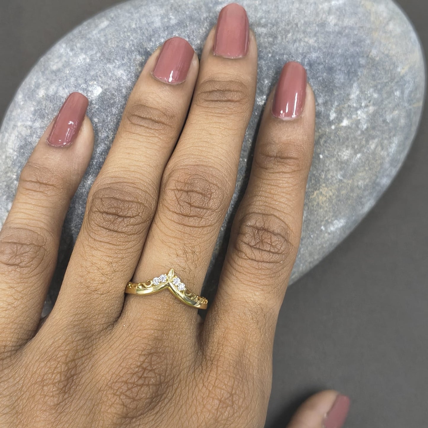 Aurelia Lab Grown  Diamond  V Band ring