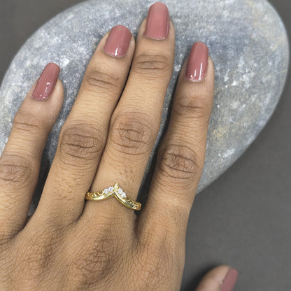Aurelia Lab Grown  Diamond  V Band ring