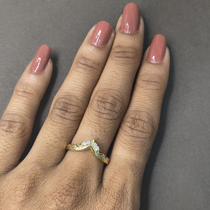 Aurelia Lab Grown  Diamond  V Band ring