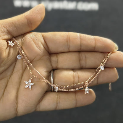 Rose Gold Plated Silver Layered Star Bracelet