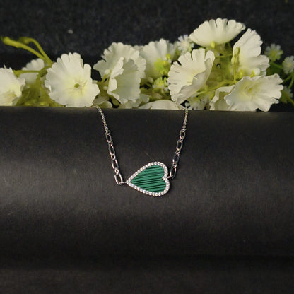 Silver Verdant Heart Bracelet