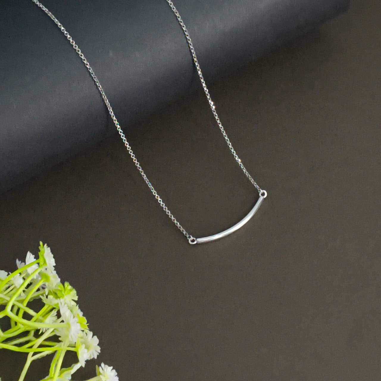 Silver Arc Necklace