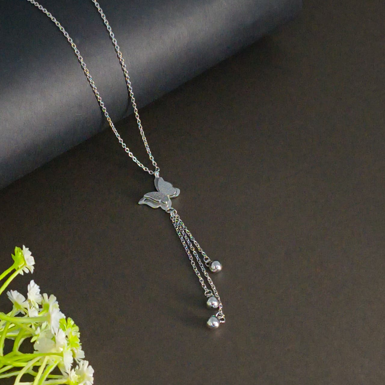 Silver Butterfly Effect Necklace