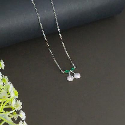 Silver Cherry Necklace