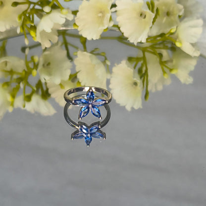 Siver Azure Bloom Ring