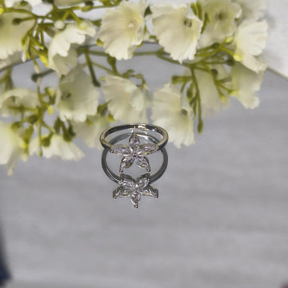 Silver White Bloom Ring