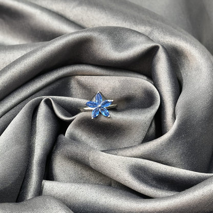 Siver Azure Bloom Ring