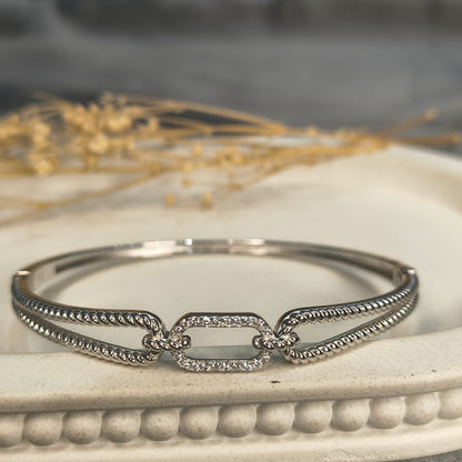 Silver rope‑twisted Modern Bracelet