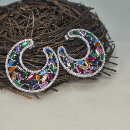 Silver Sterling Rainbow Earring