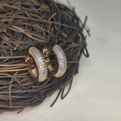 Rose Gold Plated Silver Minimal Zircon Earring