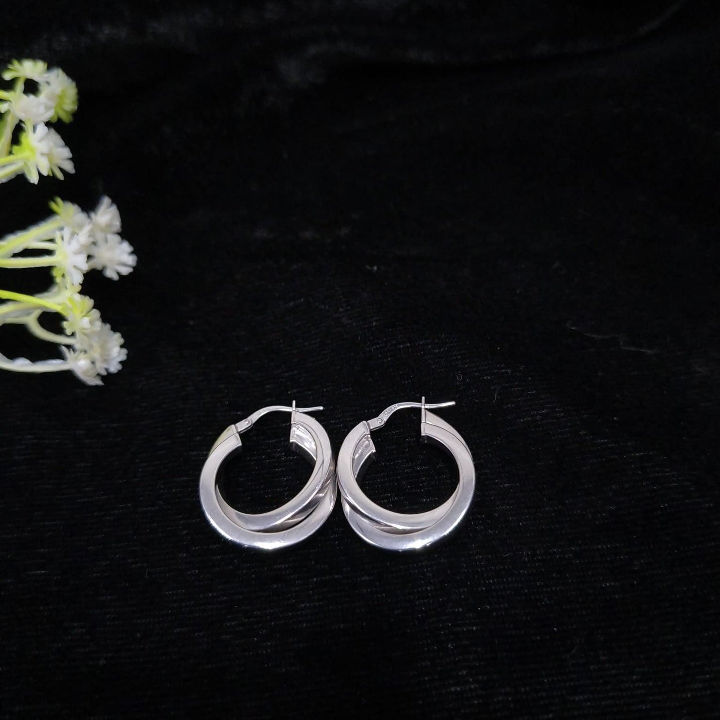 Silver Twin Twisted Earring