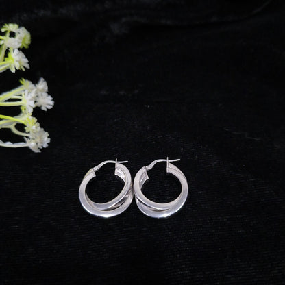 Silver Twin Twisted Earring