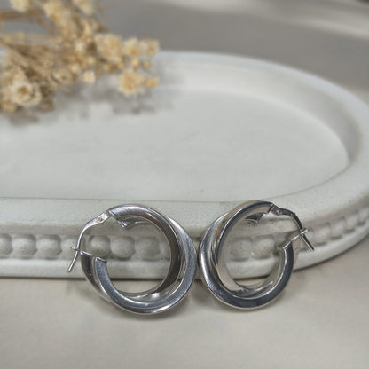 Silver Twin Twisted Earring