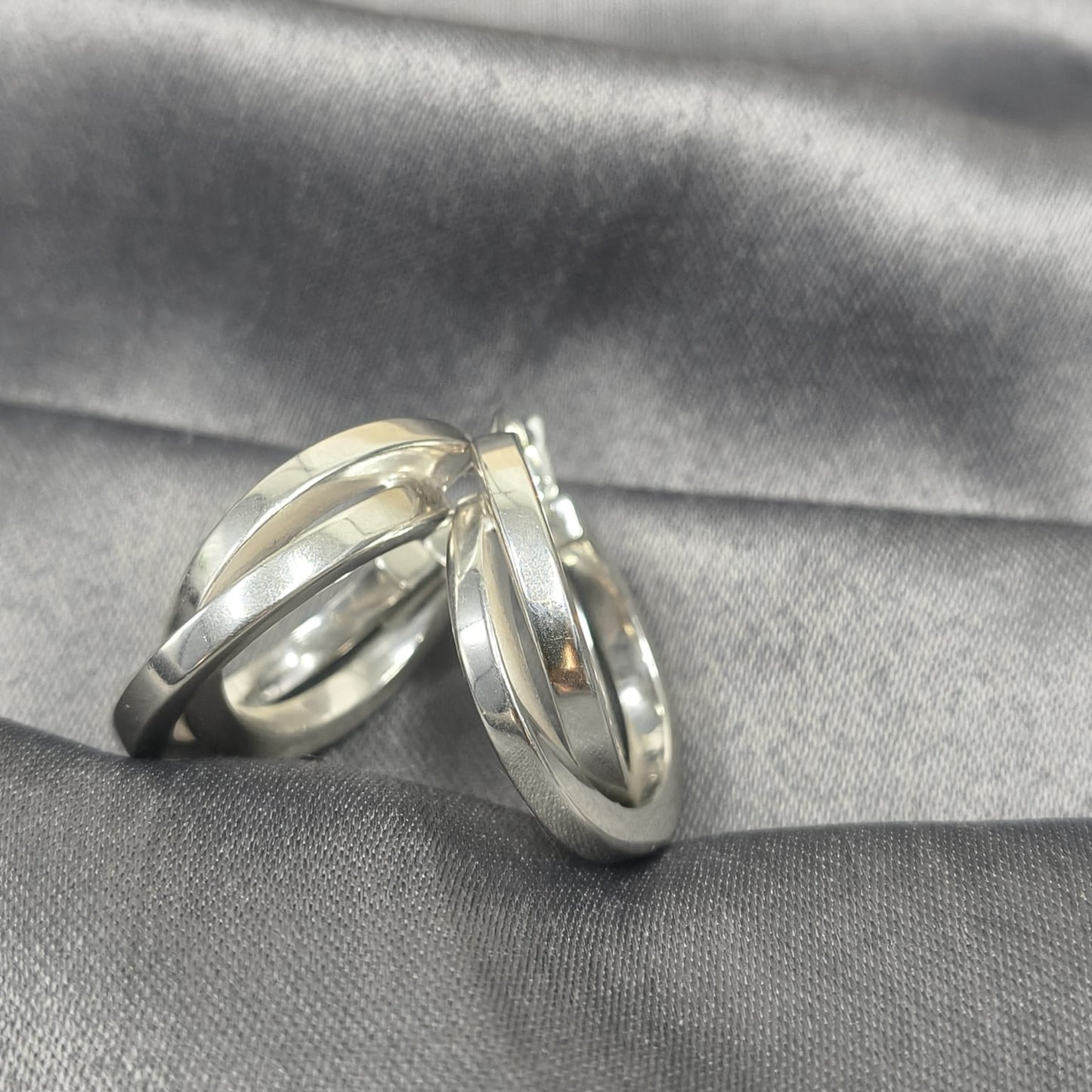 Silver Twin Twisted Earring