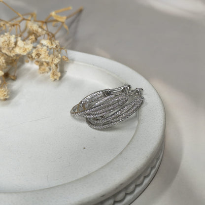 Silver Modern Luxe Hoop Earrings