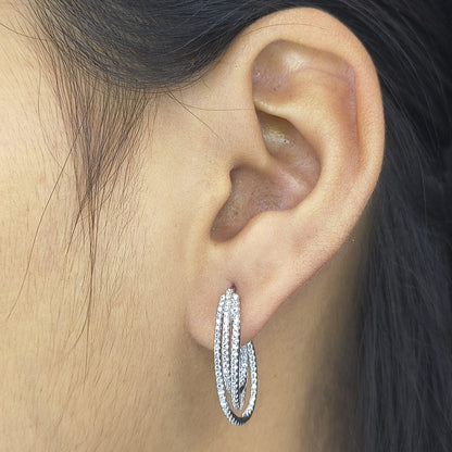 Silver Modern Luxe Hoop Earrings