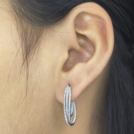 Silver Modern Luxe Hoop Earrings