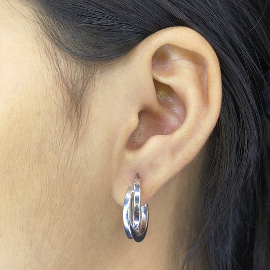 Silver Twin Twisted Earring