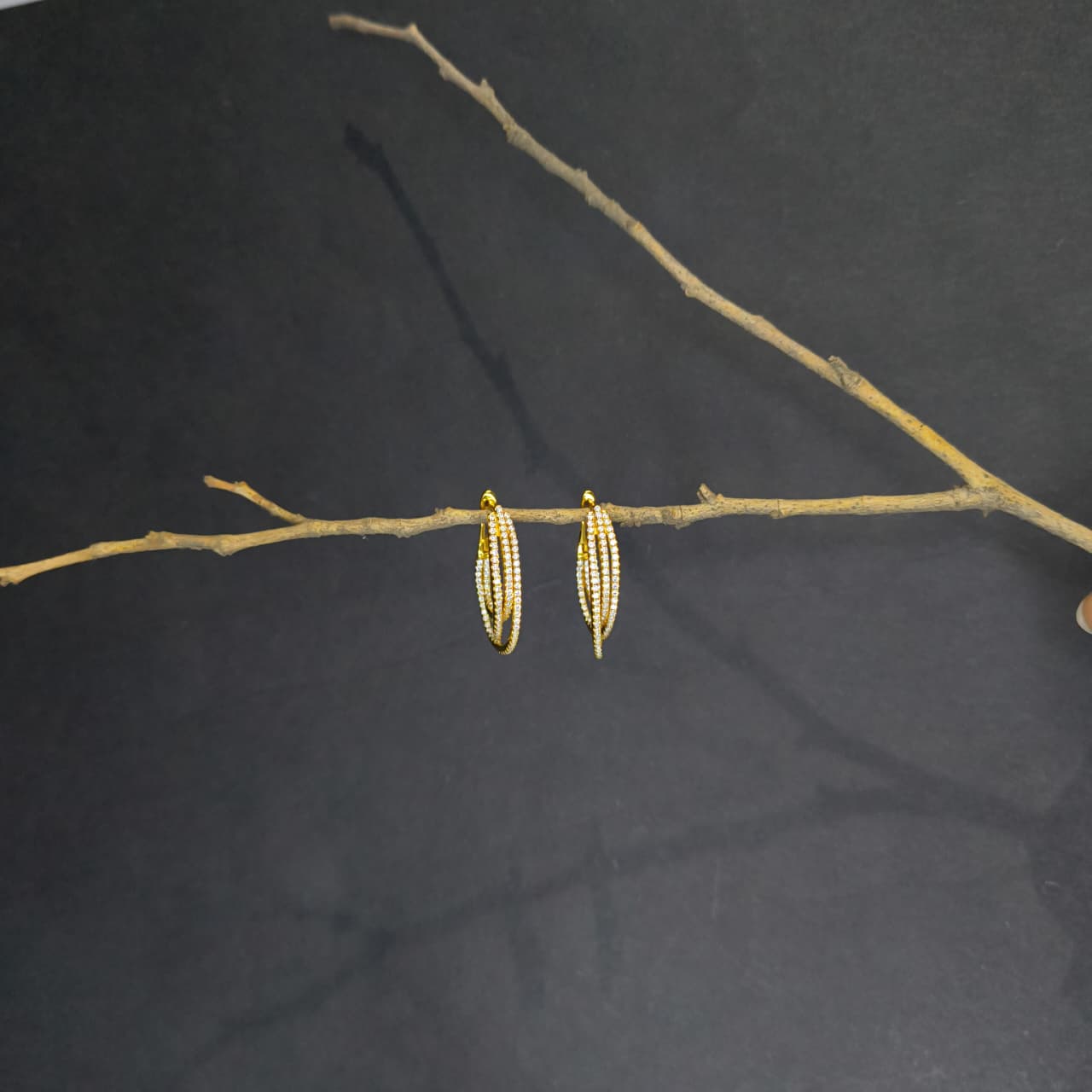 Gold Plated Silver Beaded Luxe Hoop Earrings