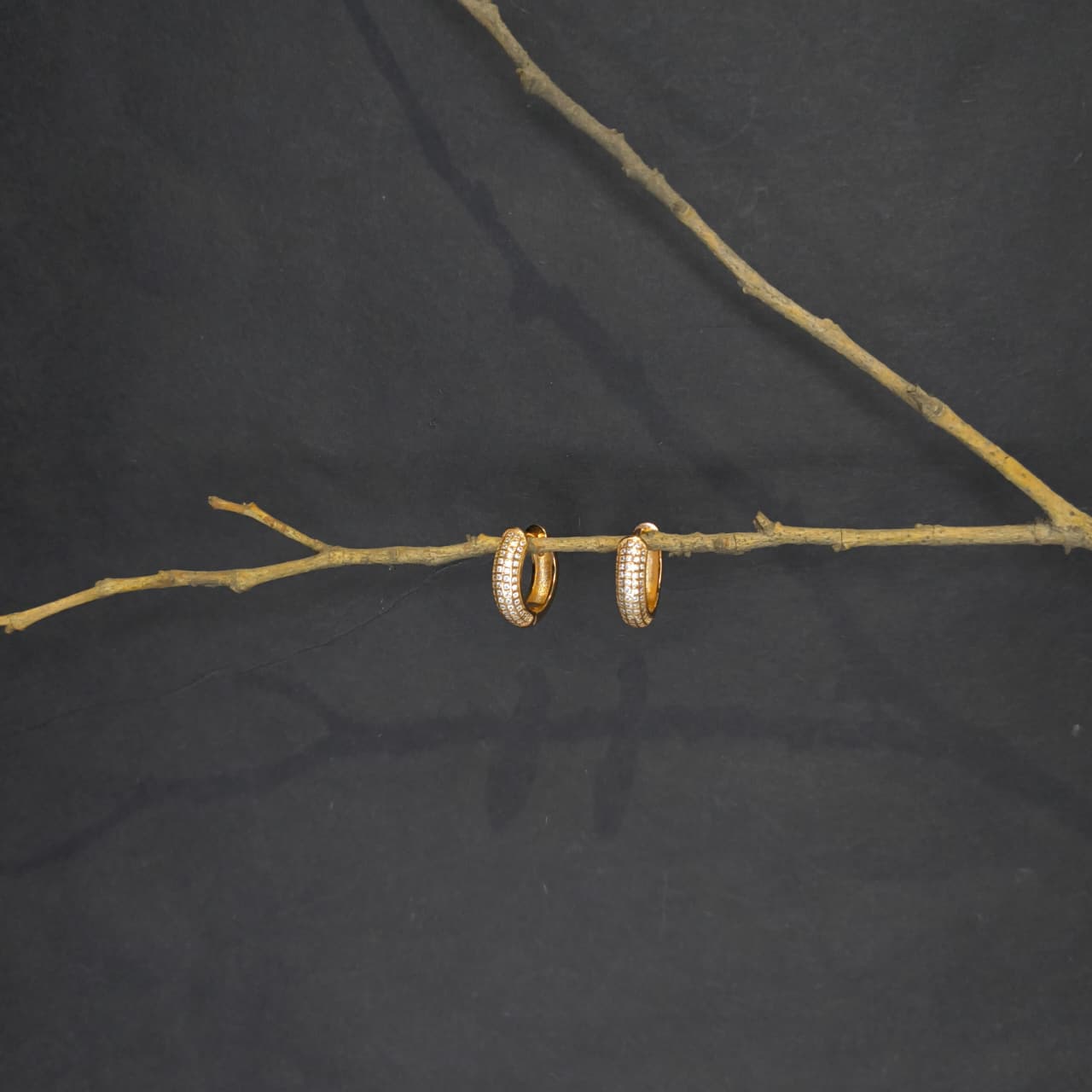 Rose Gold Plated Silver Minimal Zircon Earring