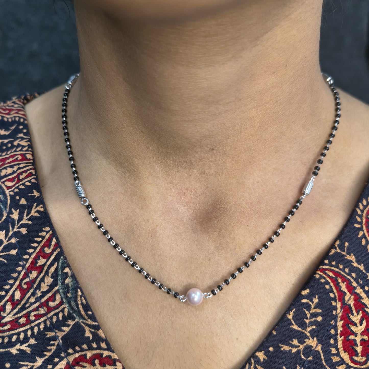 Silver Classic Pearl Mangalsutra