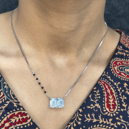 Silver Twin Diamond Mangalsutra