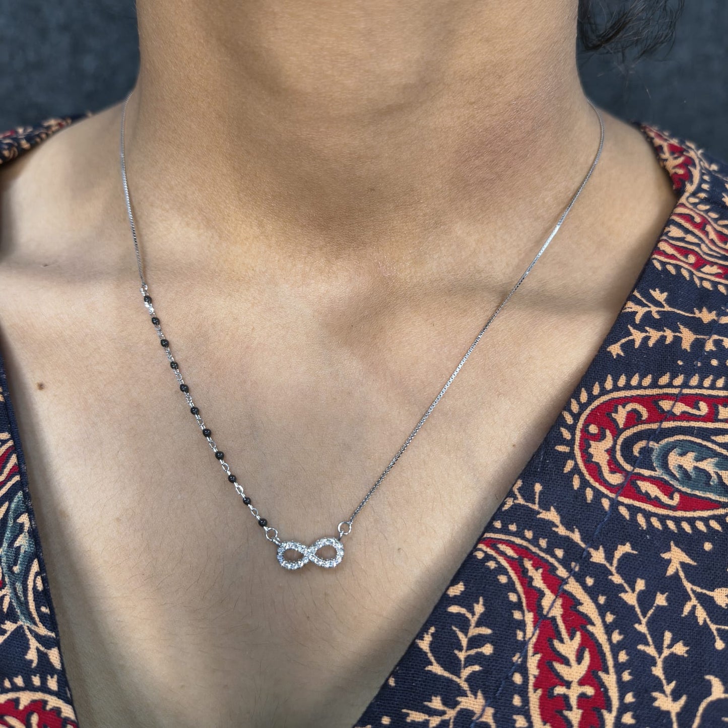 Silver Loop Of Life Mangalsutra