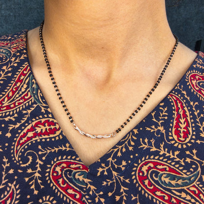 Rose Gold Plated Silver Minimalist Daily Wear Mangalsutra