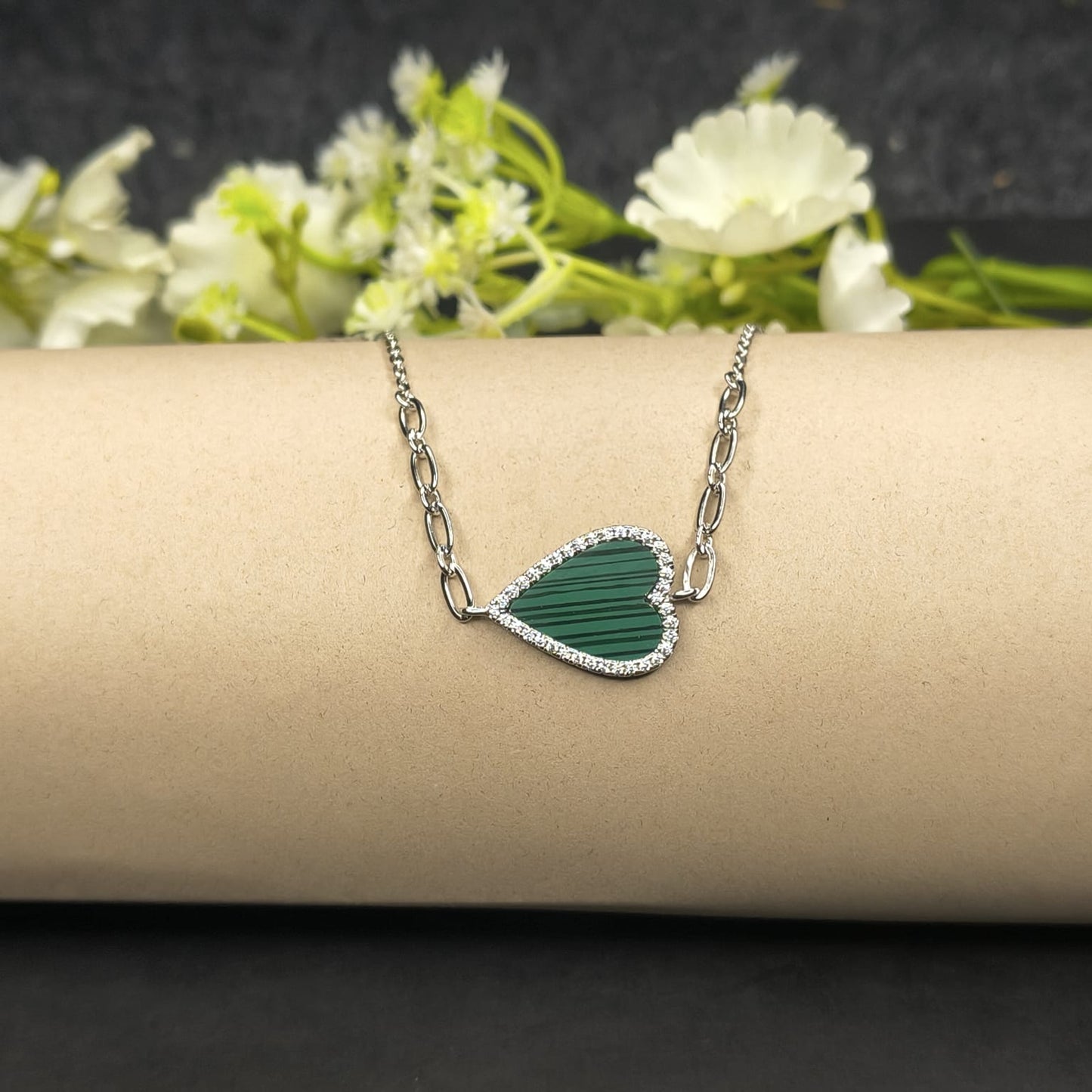 Silver Verdant Heart Bracelet