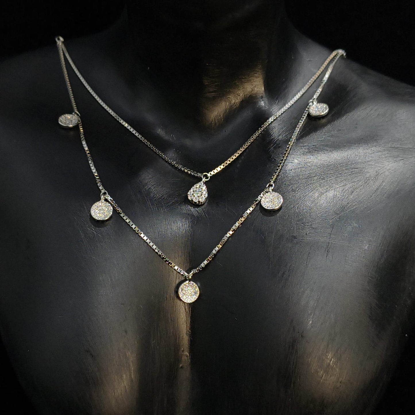 Silver Sparkle Stack Necklace