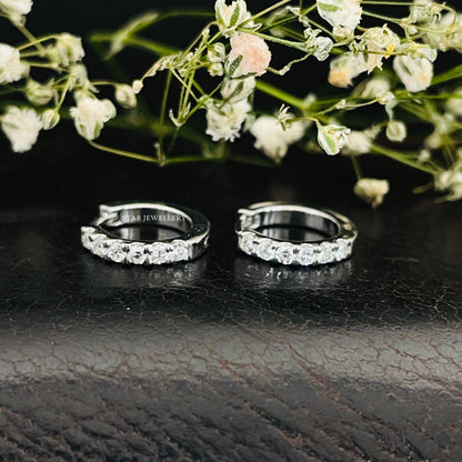 Lab Diamond Huggie Hoop Earring